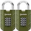 NOVLOCK Lucchetto a combinazione a 4 cifre - robusto e sicuro - arco in acciaio temprato da 7 mm - per armadietti, armadi, cancelli, recinzioni e capanni - 2 pezzi, verde