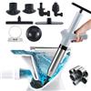 Wenbones Stura WC ad Aria Compressa, Pompa Carichi a Pressione Stantuffo, Stantuffo Pulitore per Tubi ad Aria Compressa ad Alta Pressione con Barometro per WC, lavandino, Vasca da Bagno (Bianco)