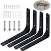 Swpeet 4 Pack 10 L x 8 H Metal Wall Rack Staff, Heavy Duty Floating Rack Support Staff, Decorative Joint Angle L Steel Bracket Kit contiene viti 20/40MM, ancoraggi, bulloni per domestico, nero