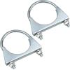 Yeepeo 2 fascette stringitubo da 70 mm, in acciaio zincato, con dado, piastra a U per tubi