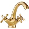 QUINTO Rubinetti Bagno Rubinetto Per Lavabo In Rame Dorato Rubinetto Per Lavabo Da Bagno Doppia Maniglia Rubinetto Per Lavabo Caldo E Freddo Oro