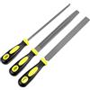 QWORK® 3 Pezzi lime set, lima metallica da 200 mm, piatta, mezzotonda, rotonda, per legno e metallo