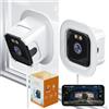 Epfweits 2K Window Camera per Home Security, 2.4G/5G WiFi Indoor Camera for Home, AI Full-Color Night Vision & Anti-Glare, AI Motion Detection & App Siren, 6.5FT Wired Security Camera