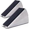 ODOOKON 2 Pcs Cuneo Fermaporta Gomma Fermaporta in Gomma Antiscivolo Ferma Porta da Pavimento Battuta in gomma in acciaio inox, Altezza regolabile, molla incorporata