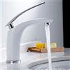 JTWEB Rubinetto da bagno, bianco, miscelatore per lavabo, miscelatore monocomando, bagno, miscelatore acqua fredda e calda, stile moderno ed elegante, bianco