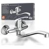 EISL NI161EUCR EUROPA Rubinetto Da Parete Cromato Per Lavello A 360°, Ideale Per Lavelli Doppi, Per Cucina/Lavello