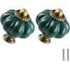 Zernmiarder 12 pomelli in ceramica color turchese, stile vintage, maniglie per cassetti, maniglie antiche per cassettiere con viti per armadio, cassetto, armadio e progetti fai da te
