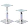 TTBDEHTK 2 supporti per pali regolabili in altezza, gamma regolabile 11-20 cm (argento (testa quadrata)