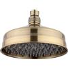 ENKI Soffione doccia tradizionale fisso piccolo R35 da 150 mm, ottone antico, ottone massiccio, soffione di ricambio, miscelatore doccia a pioggia, design moderno, facile da pulire e facile da