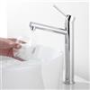 Tondiy Rubinetto Lavabo Alto, Angolo di Uscita Dell'acqua Umanizzato, Miscelatore Monocomando da Appoggio per Bagno, Acciaio Inox 304, Acqua Calda e Fredda, Aeratore Rimovibile, Cromo
