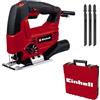 Einhell Seghetto alternativo Einhell TC-JS 80/1 Kit (550 W, altezza di sollevamento 20 mm, movimento pendolare, profondità di taglio 80 mm in legno, 10 mm in acciaio, 3.000 min-1, incl. 3x lame attacco a T)