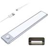 ZPYXBH Luce Sottopensile Cucina Regolabile LED Luci Armadio Con Sensore Di Movimento Ricaricabile Luce Notturna Interna Lampada Per Illuminare Cucina, Sottoscala, Cantina, Corridoio,Bianca,20cm