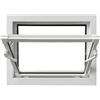 Framex Finestra per seminterrato in PVC Bianco, 60 x 40 cm (600 x 400 mm), con Doppio Vetro, a Ribalta e a Battente - Finestra in Plastica Senza Manutenzione per seminterrati, garage e lavanderie.