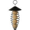 Flamingo Mangiatoia per Uccelli - Porta-Palline di Grasso - Lovis Nero - 18 cm - Metallo Resistente alle intemperie - Struttura a Spirale - Gancio in Metallo