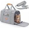 Morpilot Trasportino Gatti per Aereo, Borsa Trasporto Gatto e Cane Piccola Taglia Omologata Cabina, Morbida con Ventilazione in Rete su 4 Lati, Pieghevole, 42 x 28 x 28 cm, fino a 6,8 kg