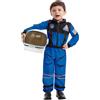 Spooktacular Creations Costume da astronauta blu con casco per bambini, tuta spaziale, tuta spaziale, costume da pilota NASA per bambini e bambine, gioco di ruolo per finta medio (8-10 anni)
