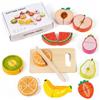 Brunexis Cucina Giocattolo per Bambini - Accessori Cucina Bambini, Divertenti Giochi in Legno per Bambini, Frutta da Tagliare Giocattolo per Bambini e Bambine dai 2 ai 3 Anni