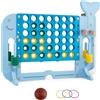 COSTWAY Forza 4 Gigante, Gioco 4 in Linea per Bambini con Altezza Regolabile, 42 Pedine, Palla da Basket, 2 Palline da Golf, Mazza da Golf, 3 Anelli e 2 Portabicchieri (Azzurro)