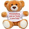 DIGITALSHIRT Peluche Personalizzato con Foto e Testo, Orsetto di Peluche con Maglietta Personalizzabile Alto 14cm Realizzato in Materiali Sicuro, Orsacchiotto Orso Pupazzo Idea Regalo Originale (Small, Beige)