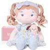 LeyaDoll Bambola Morbida per Bambini (40 cm), Prima Bambola in Stoffa per Bambina di 1 Anno, Regalo di Compleanno e Natale, Giocattolo di Peluche per Neonati e Bambini -lily-and-her-pet-dog