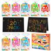GOLDGE Scratch Art Bambini, 20 Set Gadget Compleanno Bambini | con Stencil, Scratch Notebook, Sacchetti, Penne in Legno, Regalini Fine Festa Compleanno per Bambini 3-12 Anni
