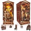 Collazoey Book Nook Kit-Kit casa in miniatura per case delle bambole fai-da-te,puzzle in legno 3D, con sensore di luce LED, regalo di San Valentino per compleanno di adolescenti (Magical World)
