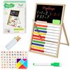 VingaHouse Abaco di Legno per Bambini, Giochi Montessori Abaco con 100 Perline Multicolori Quadro di Conteggio ad Abaco con Lavagna e Lavagna Bianca con Adesivo