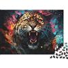 RMMERPCVREFE Leopardo Ruggente Puzzle 1000 Pezzi Carta per Adulti Fumo Artistico Colorato Relax Concentrazione Famiglia Arredo Regalo 38x26cm/1000pcs