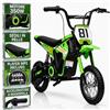 TOYSCAR Moto Elettrica per Bambini 24V 10Ah NITRO GT Motore 350W, Minimoto Elettrica Moto Cross Elettrica, Pit Bike Elettrica, Ruote Gonfiabili 12 Freno a Disco, Sedile in Pelle, 5-10 Anni (Verde)