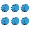 Digitalkey Set 6 Pulsanti SANWA OBSF-30-B - Bottoni Arcade Gamepad per Cabinati e Bartop (Blu)