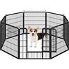 Yaheetech Recinto per Cani 8 Pannelli 80 x 80 cm da Interno Esterno Box Kennel Gatti Conigli Animali Cuccioli Recinzione per Casa Giardino Taglia Grande in Ferro Pieghevole Portatile