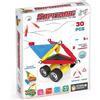 SUPERMAG - Gioco di Costruzione Magnetico con Ruote - 30 Pezzi - Gioco per Bambini a partire dai 5 anni - Sistema Brevettato Basato sui Programmi STEM - Made in Italy