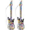 W WIDMANN MILANO Party Fashion - Chitarra gonfiabile, accessorio per costume con tracolla, chitarra immaginaria, strumento per Carnevale (Confezione da 2)