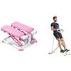 Sunny Health & Fitness Row-N-Ride Squat Assist Trainer for Glutes & Full Body Cardio Workout + Exercise Stepping Machine, Portable Mini Stair Stepper for Home or Office