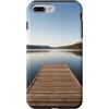 Nature Landscape Art Studio Custodia per iPhone 7 Plus/8 Plus Paesaggio di riflessione del bacino di legno del lago della foresta