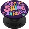 Back To School Outfits Smart Girls Shine Bright, stile retrò alla moda, con farfalle e margherite PopSockets PopGrip Adesivo
