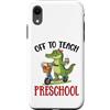 V8Shop Back To School Preschool Custodia per iPhone XR Off To Teach Alligatore Carino Alligatore Insegnante Scooter Scuola