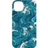 PM-Artistic Custodia per iPhone 14 Plus Sea Ocean Waves Pattern senza bordi Design 9