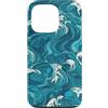PM-Artistic Custodia per iPhone 13 Pro Sea Ocean Waves Pattern senza bordi Design 9