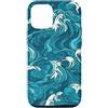 PM-Artistic Custodia per iPhone 12/12 Pro Sea Ocean Waves Pattern senza bordi Design 9