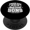 Two Sons Daddy Grandpa Novelty Designs Papà di 2 Ragazzi Orgoglioso Padre Due Sons Fathers Day PopSockets PopGrip Adesivo