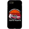 Midnight Tuner Club Apparel Custodia per iPhone SE (2020) / 7/8 Retro JDM Drift Car giapponese Kanji anni '90 Synthwave Souvenir