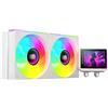 Mars Gaming ML-VISIONII240 Raffreddamento Liquido AIO 500W TDP, Schermo IPS 2,8 360º, Pompa 4ª Gen Opti-Chamber con Base in Rame e Microcanali, 2x Ventole 120mm ARGB Infinity Mirror, Bianco