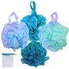 EASYKEENECOM 4 Pezzi Spugna Doccia, Loofah Bath Sponge, Confortevole e Morbida Tessuto a Rete per Esfoliazione Corporale e Massaggio