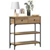 vidaXL Tavolo consolle Rovere Artigianale 72.5 x 25 x 75 cm, Tavolo Console Elegante, Rettangolare, Stile Versatile, Decorativo, Moderno, Pratico per Corridoio e Soggiorno
