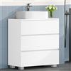 HEXCELEN Mobile Sottolavabo per Bagno, Mobile Bagno Sottolavabo con 3 Cassetti, per Lavabo Senza Rialzo, Convient pour Bagnetto, Moderno, 30 x 60 x 63 cm, Bianco