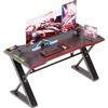 Xyphren Scrivania Gamer 100 x 55 cm con LED, scrivania da gioco a forma di Z spessa, rivestimento in fibra di carbonio, scrivania per PC Gamer facile da montare, nero in fibra di carbonio