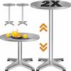 Casaria Set di 2 Tavoli da Bar Regolabile 70cm/115cm Alluminio Rotondo Ø60cm Resistente Esterno Tavolo da Bistrò Party