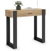 IDMarket - Consolle PHOENIX in legno e nero a 1 cassetto