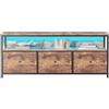 MINGZHE Armadio TV, Tavolo TV Retrò, Supporto Multimediale, Supporto TV con Cassetti, Centro di Intrattenimento, Console Multimediale, Supporto TV per Soggiorno, Retrò, Marrone 137x30x57 cm